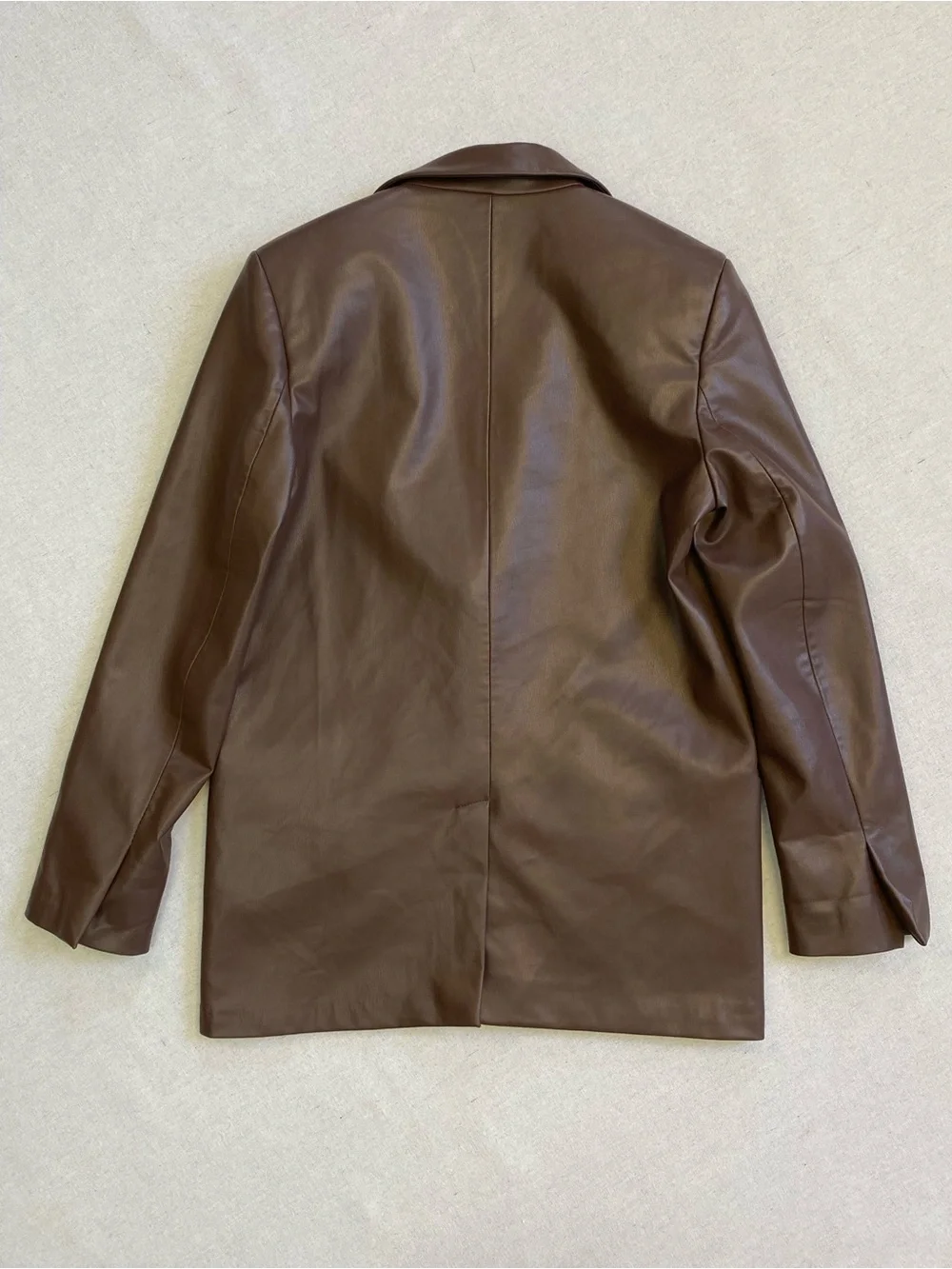 Zara Faux Leather Blazer Jacket Oversized